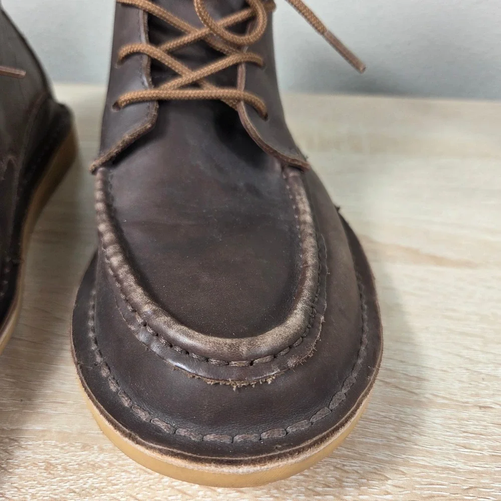 Oliberté Leather Chukka Boots Brown Moc Toe Made in Africa Men's US 10 EU 44